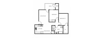 Spring Hollow Two Bedroom One Bathroom Floor Plan