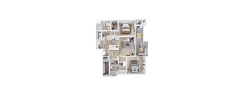 2 Bedroom Floor Plan at Aerie La Cholla, Tucson, AZ 85741