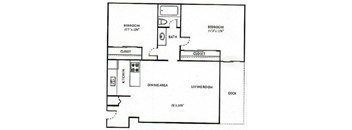 Ventana Apartments and Townhomes 2x1 Floor Plan