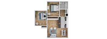 Coronado Springs  3D Floor Plan 2x1 CA 50