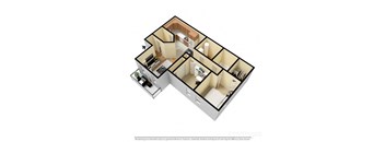 Aspen Villas Apartments 2 Bedroom Floor Plan