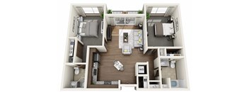 Boathouse Apartments 2x2 B Floor Plan