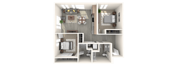 Tilian 2x2 B 3D Floor Plan