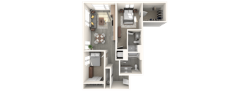 Tilian 2x2 C 3D Floor Plan