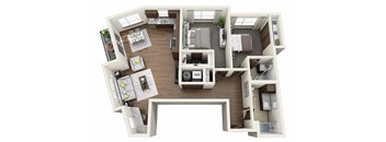 Boathouse Apartments 2x2 H Floor Plan