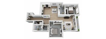 Boathouse Apartments 2x2 I Floor Plan