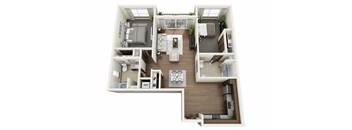 Boathouse Apartments 2x2 J Floor Plan