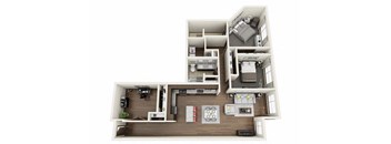 Boathouse Apartments 2x2 L Floor Plan