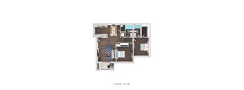 The Banks on Bradley Apartments 3D Floor Plans - 2x2 a