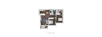 The Banks on Bradley Apartments 3D Floor Plans - 2x2