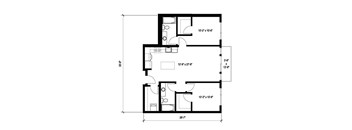 A black and white image of a floor plan for a house.
