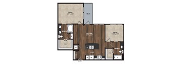 Main Street Flats Apartments Phase II 2x2 B Floor Plan
