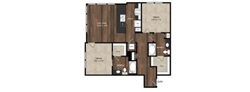 Main Street Flats Apartments Phase II 2x2 D Floor Plan