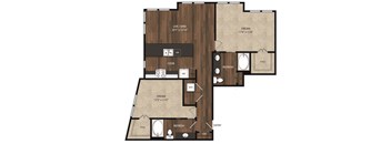 Main Street Flats Apartments Phase II 2x2 E Floor Plan