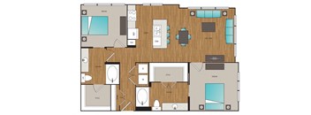 Main Street Flats 2x2 F Floor Plan
