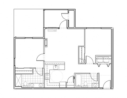 The Elwood Apartments Arbor Two Bedroom Two Bathroom Floor Plan