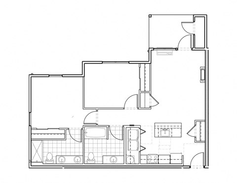 The Elwood Apartments Cedar Two Bedroom Two Bathroom Floor Plan
