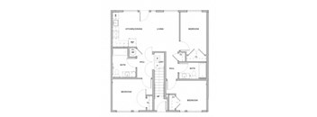 Ash and River 3 Bed 2 Bath A Floor Plan