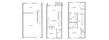 Ash and River 3 Bed 3 Bath C Floor Plan