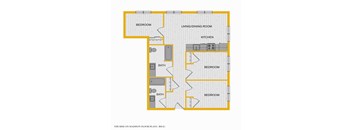 The Rise on Madison Apartments 2D Floorplan - 3 bed 2 bath A 50