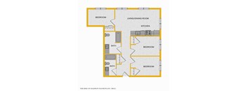 The Rise on Madison Apartments 2D Floorplan - 3 bed 2 bath B 50