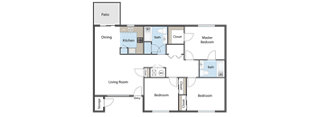 Steeple Chase Apartments 3x2 Floor Plan
