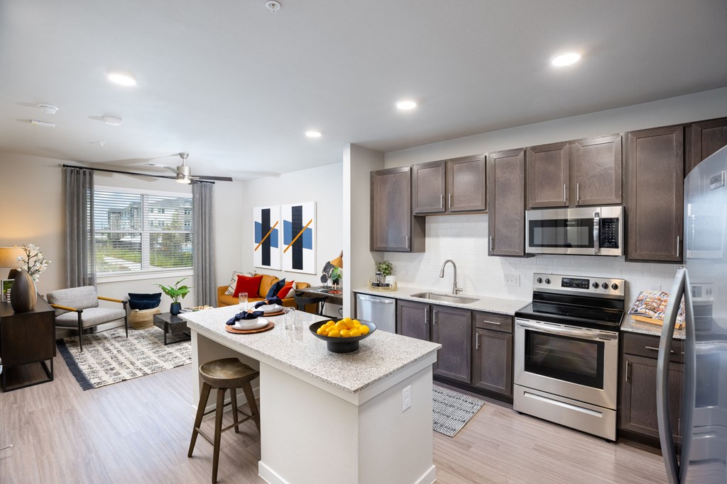 our apartments offer a modern kitchen with stainless steel appliances