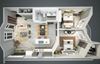 Satori Apartments 2x1 3D Floor Plan