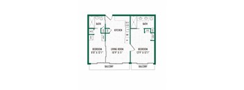 3ZERO3 New Apartments in Seattle, Washington 2x2 MFTE Floor Plan