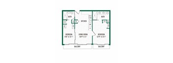 3ZERO3 New Apartments in Seattle, Washington 2x2 Floor Plan