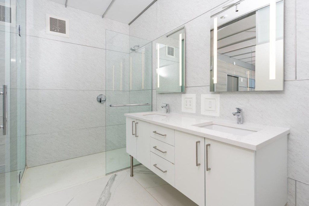 3ZERO3 New Apartments in Seattle, Washington Bathroom with Double Vanity