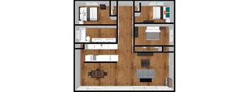 Somerset Meadows Three Bedroom One Bathroom Floor Plan