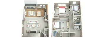 Springwater Crossing Apartments 3 Bedroom Townhome Floor Plan