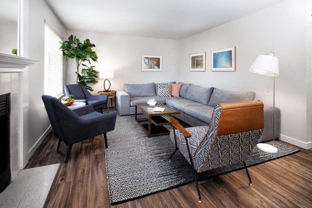 The Lakehouse Apartments Model Living Room