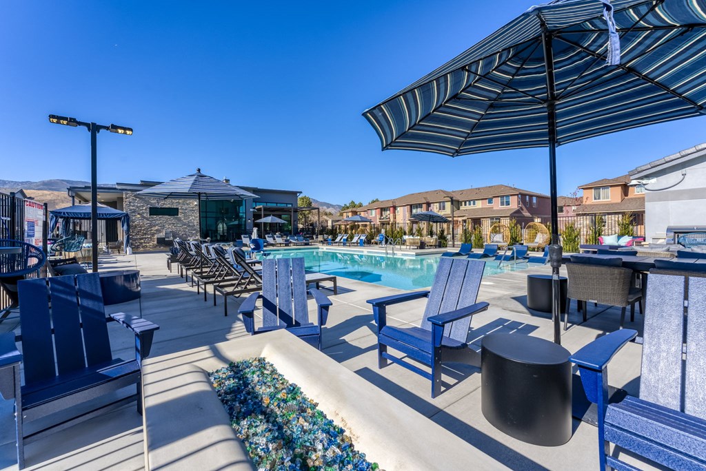 a reflection of a beach in a glass window