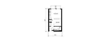 A black and white image of a floor plan for a room.