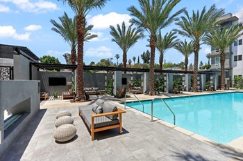 Jefferson La Mesa Apartments Pool Area and Lounge Chairs - Photo Gallery 7