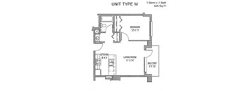 Residences at Capitol Heights Apartment 2D floor plan - Hawthorne