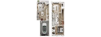 56th at Arcadia New Homes in Phoenix, Arizona 2x2.5 E Floor Plan