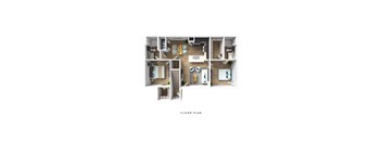 A floor plan of a house with labeled rooms.