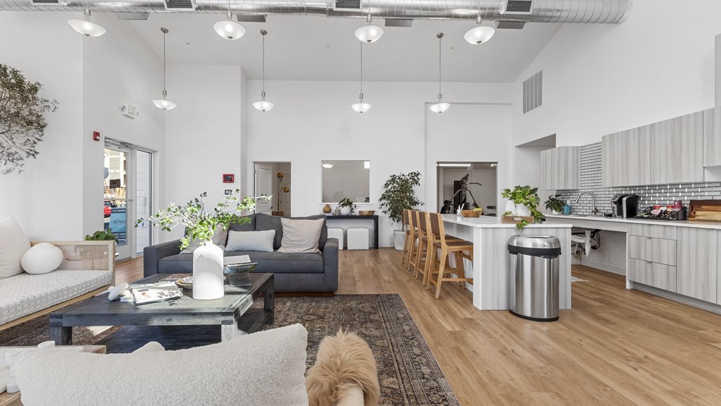 The Tides at Willow Pointe Apartments Clubhouse Seating Area and Kitchen