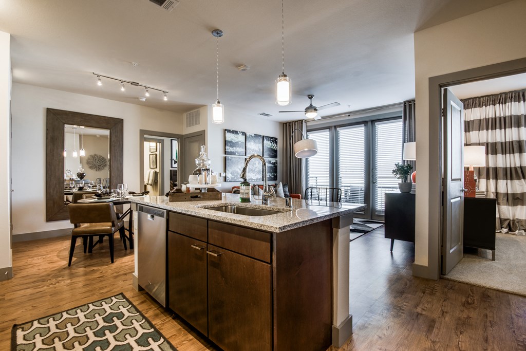 Kitchen And Living Area at Centric One90, Plano, TX