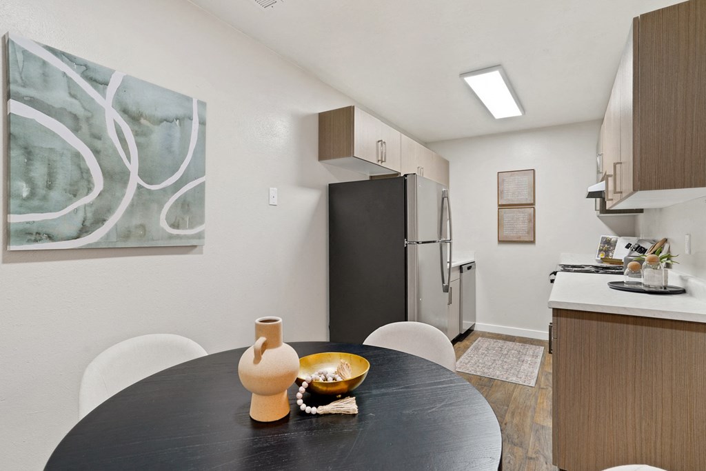 The Grove Apartments kitchen with stainless steel appliances