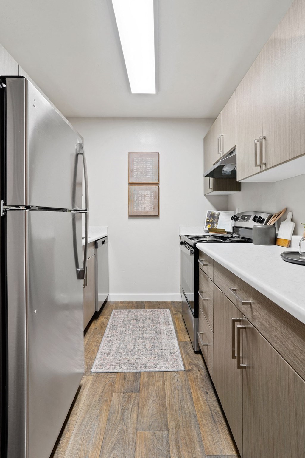 The Grove Apartments kitchen with stainless steel appliances