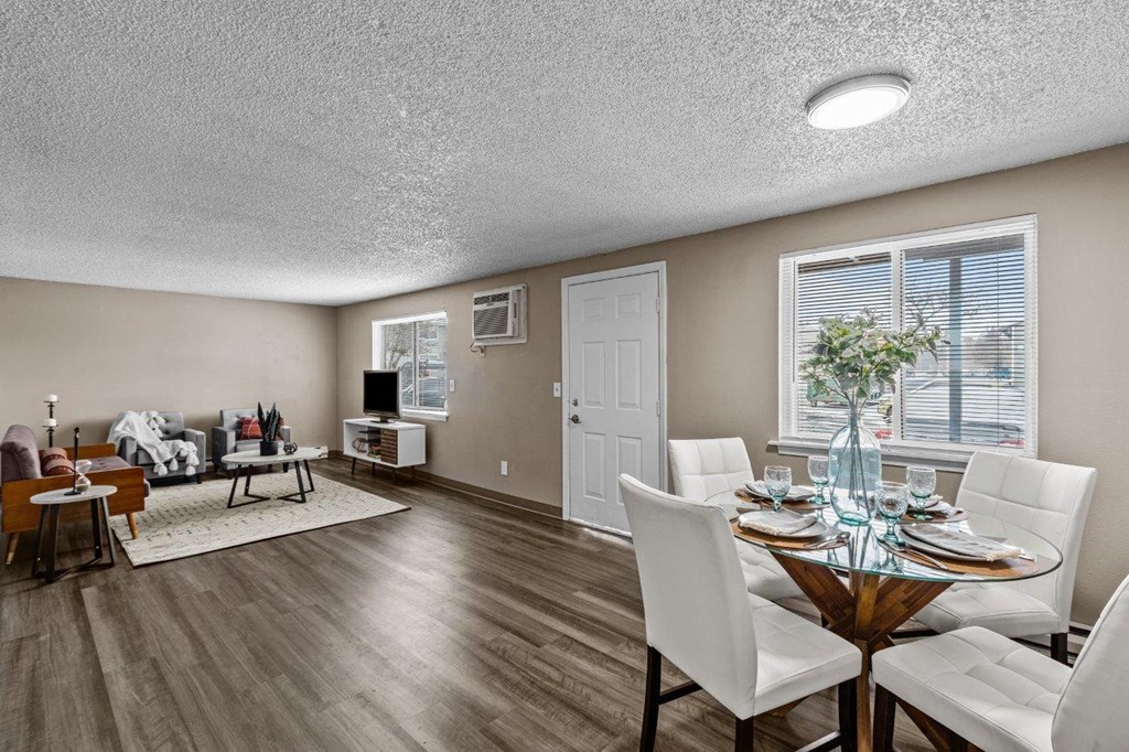 Paxton Apartments Model Dining Room and Living Room