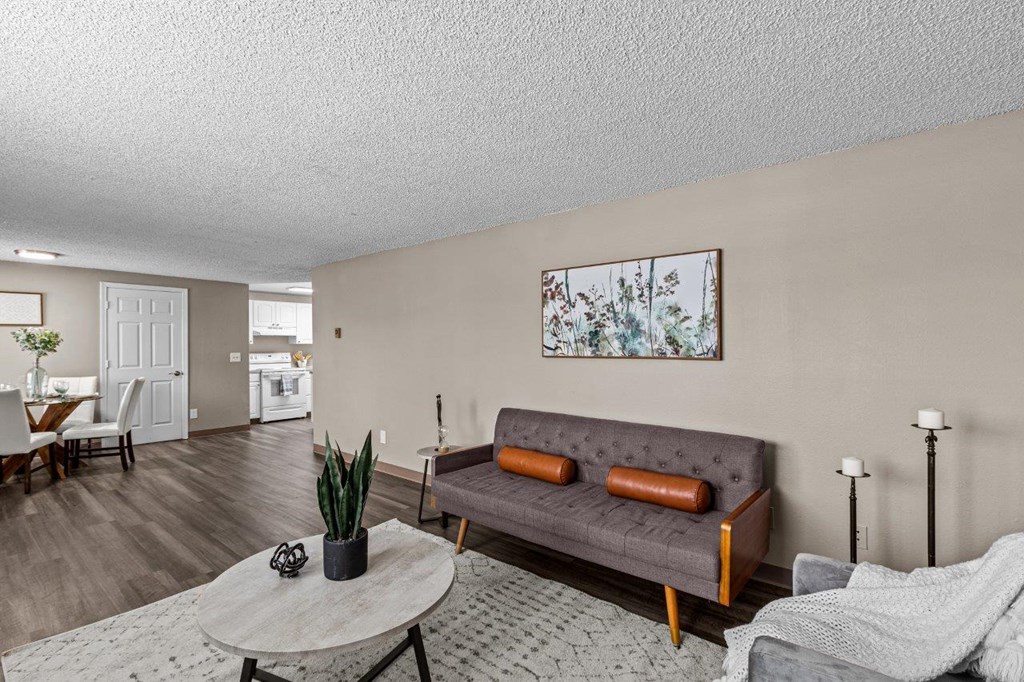 Paxton Apartments Model Living Room and Dining Room