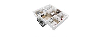 7th West at Midtown Apartments 2x2 Floor Plan