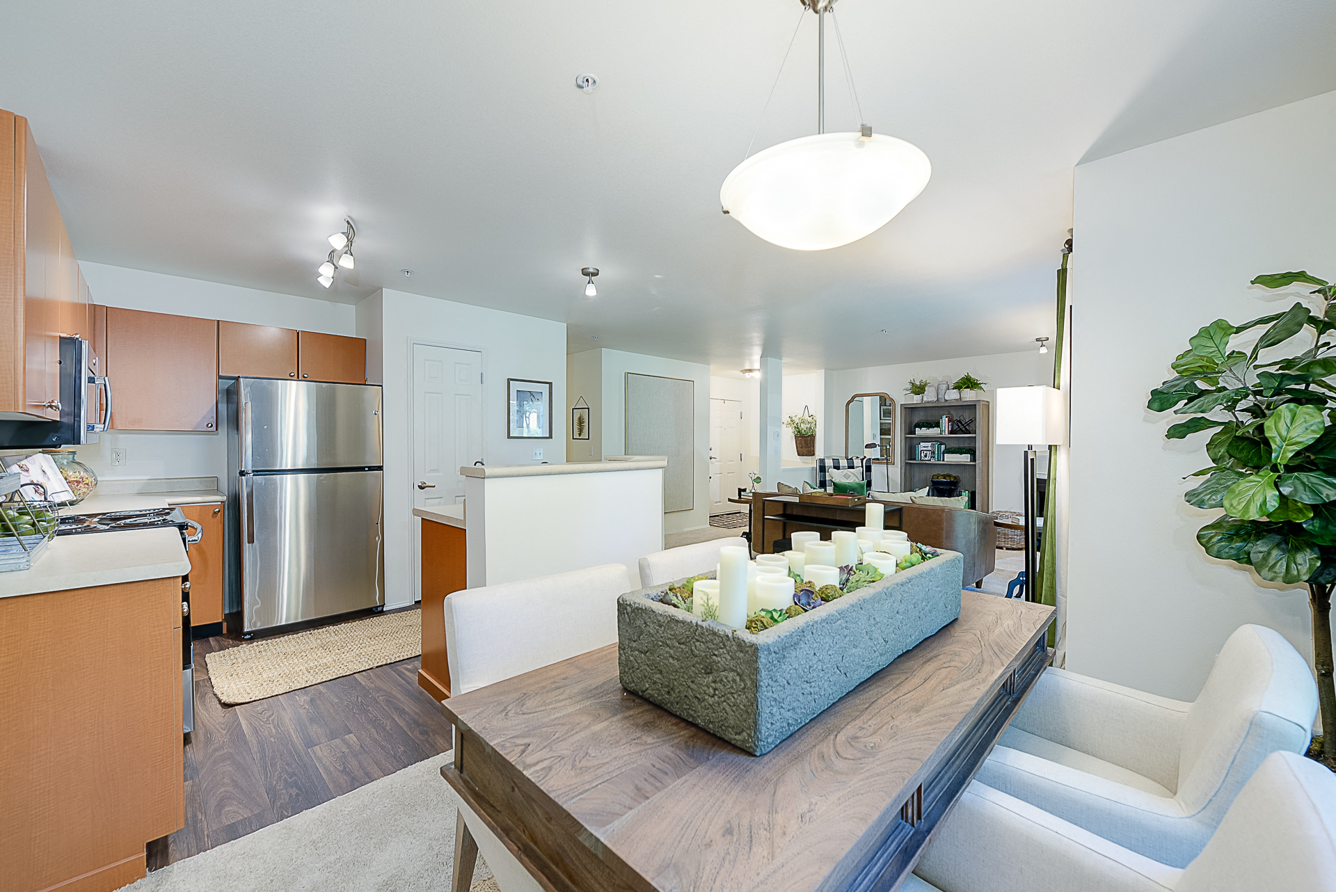 Evans Creek at Woodbridge Dining Room with View of Kitchen and Living Room