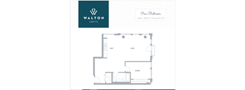 a floor plan of one bedroom loft apartment at walton lofts