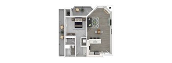 9 Ten North 1 Bed 1 Bath B Floor Plan